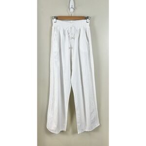 Seaspice Resort Wear Lg Pull On Pants White Peruvian Cotton Embroidered Coastal